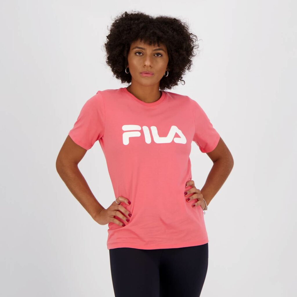 Mãe Fanática - Camiseta Fila Basic Letter II Feminina Rosa